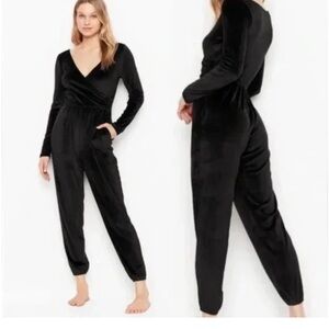 Victoria's Secret Black Velvet Bodysuit